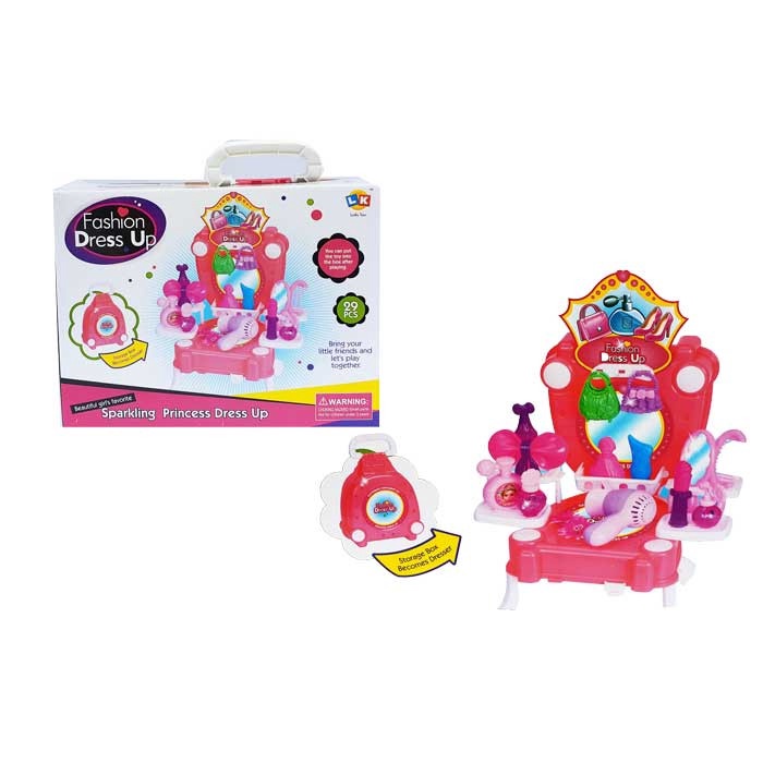 MAINAN ANAK PEREMPUAN CASTLE DRESS UP MEJA RIAS BEAUTY ATAU FASION GIRL SET