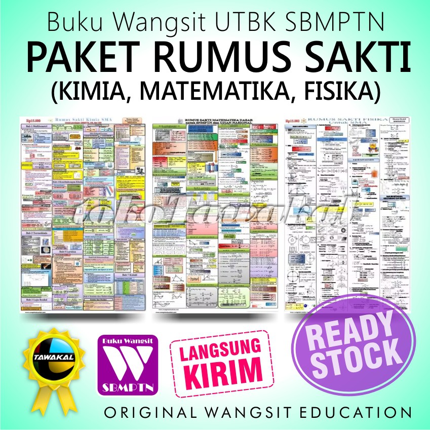 Paket Rumus Sakti | Matematika Fisika Kimia | Buku Wangsit UTBK SBMPTN 2021