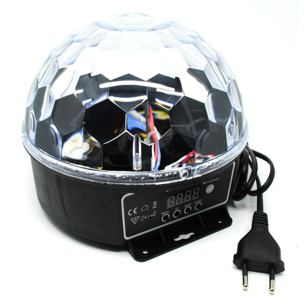 Unik Crystal Magic Ball Sound Activated LED Disco Lamp with DMX512 - Multi-Color Diskon