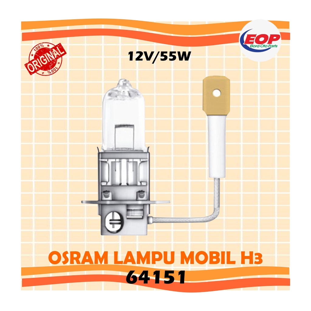 Osram Lampu Mobil H3 Original 64151 PK22s 12V 55W