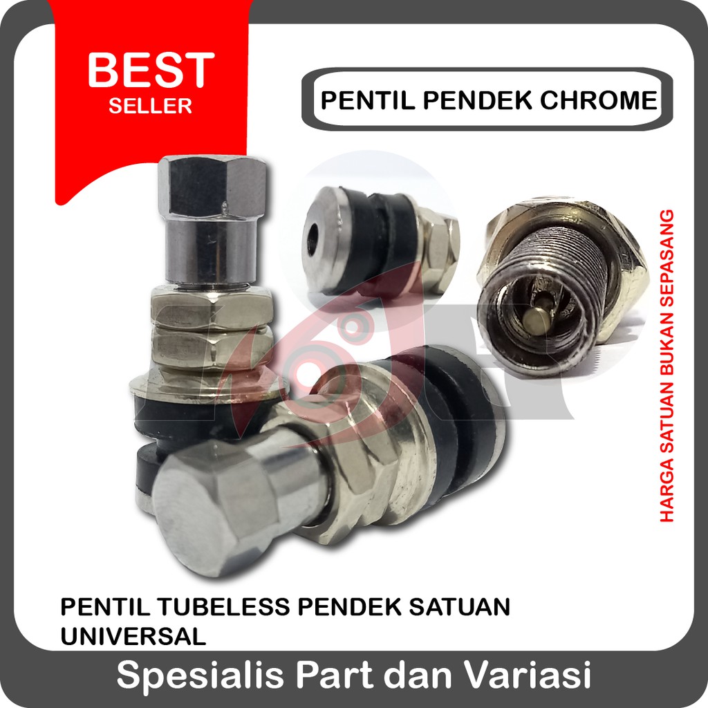 Pentil Tubeless Pendek Ban Motor Crome Kualitas Bagus