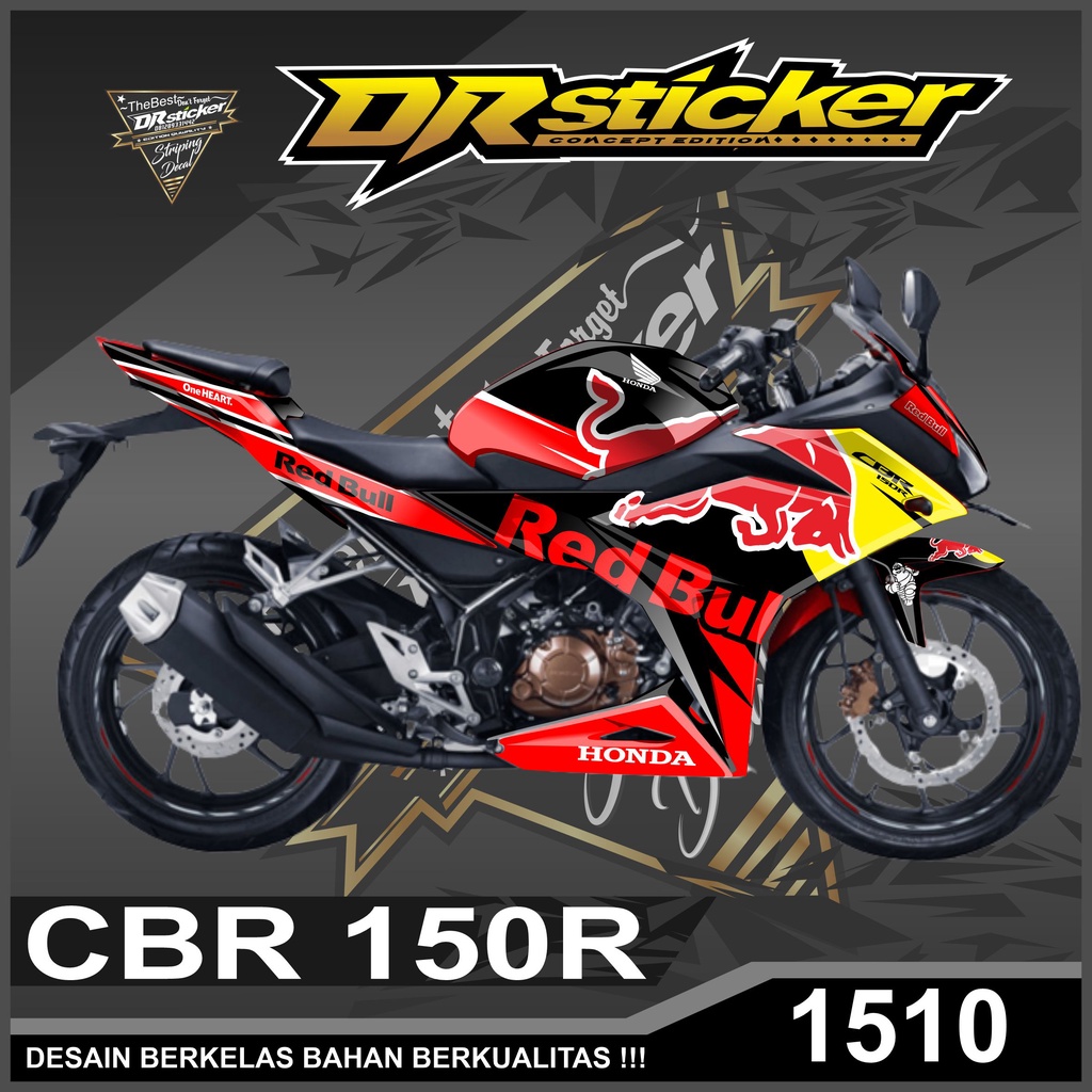 Dekal Sticker CBR 150R Full Body Stiker Skotlet CBR Desain Red Bull Stiker full body CBR 150R