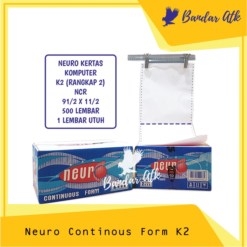 

NEURO CONTINOUS FORM 91/2 x 11 2 PLY [K2 NEURO] NCR Kertas Komputer [1 DUS]