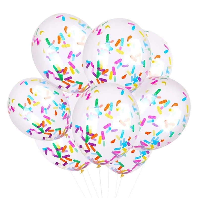 10pcs / Kantong Balon Confetti Panjang Warna Campur Untuk Dekorasi Pesta Ulang Tahun / Pernikahan