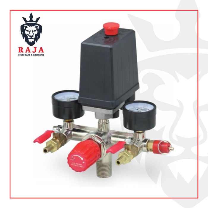 Otomatis Kompresor Set & Kran & Safety Valve & Regulator & Manometer