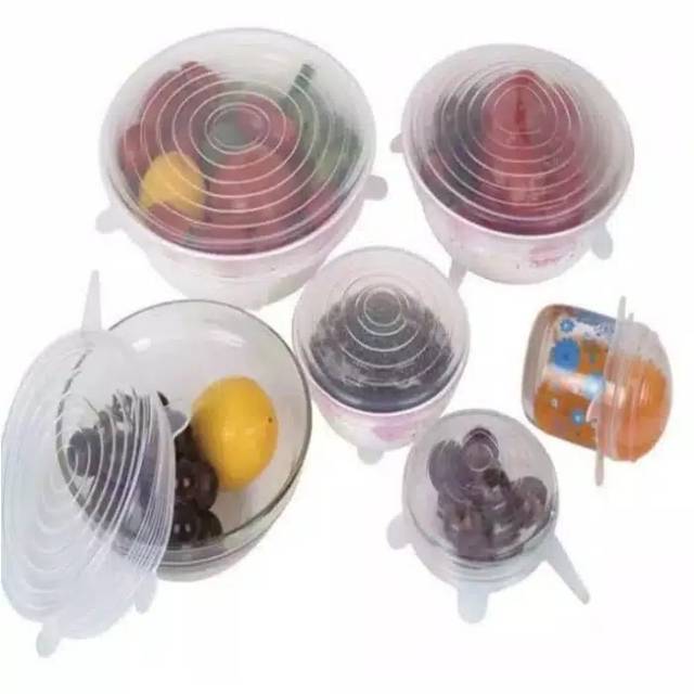 6 pcs Silicone food cover penutup makanan