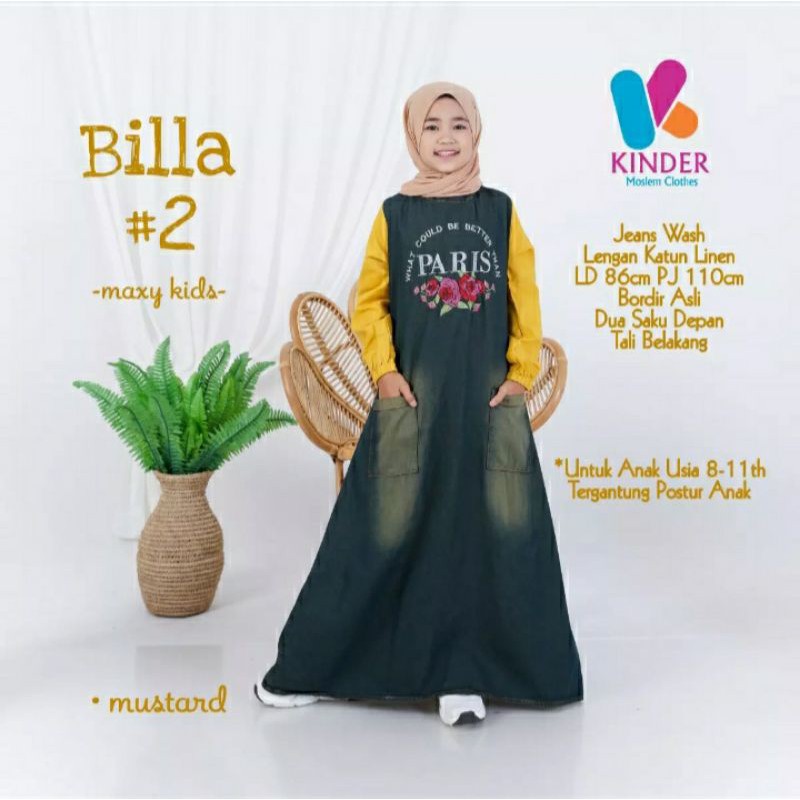 Gamis Jeans Anak Perempuan Tanggung setara umur 8-11 tahun