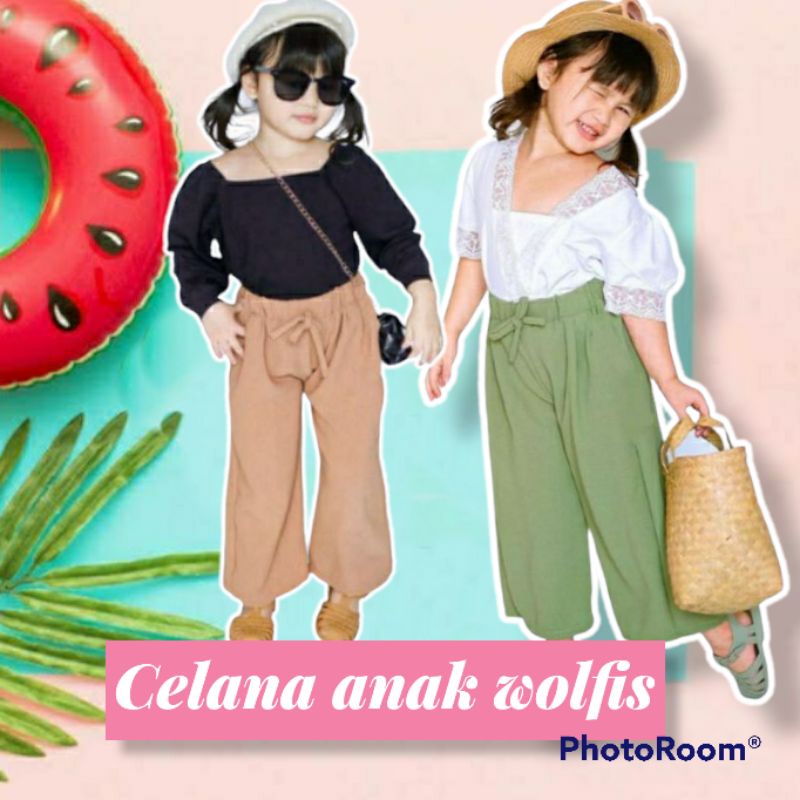 HABISKAN STOK Celana wollfis anak kulot wolfis