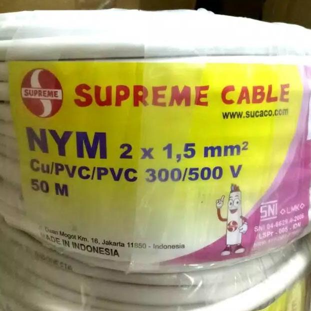 Kabel Listrik Supreme 2X1.5 / 2 x 1,5 / 2x1,5 NYM (GOJEK &amp; GRAB)