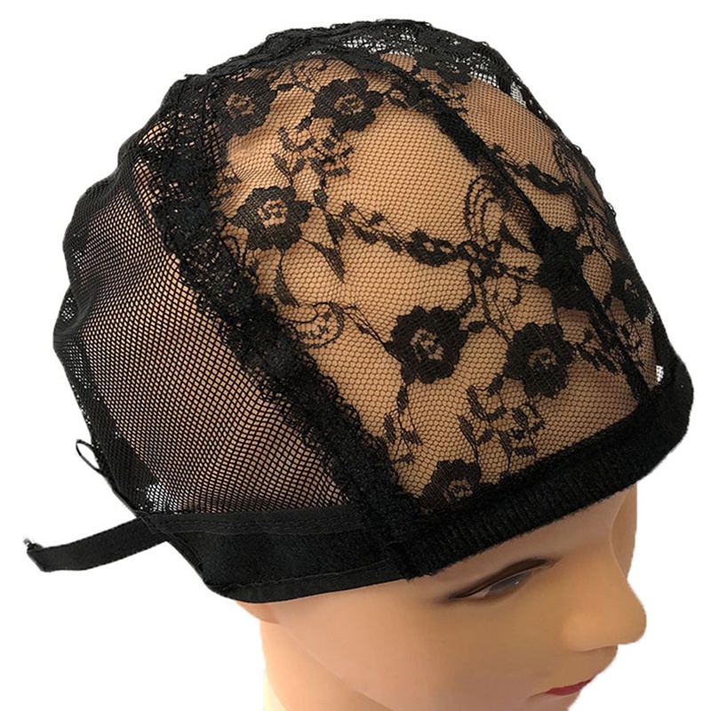 （✔✔❤Topi Jaring Rambut Bahan Lace Mesh Dengan Strap Adjustable Untuk Membuat Wig