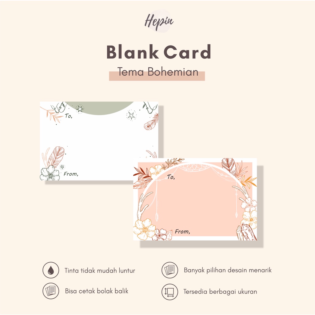 

Blank card edisi BOHEMIAN/kartu murah