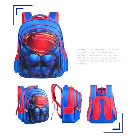 3D Emboss Tas Backpack Ransel anak sekolah karakter Spiderman Tahan Air