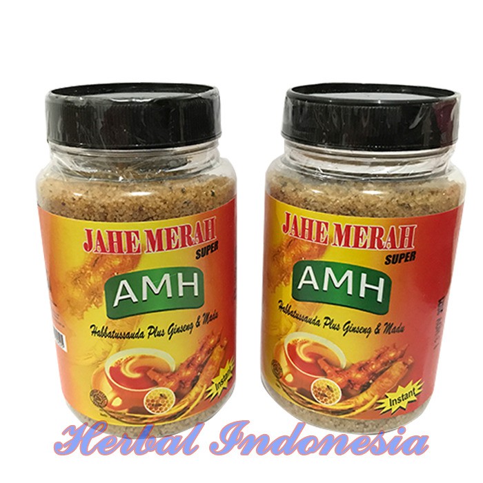 Jahe Merah AMH Super Kemasan TOPLES Isi 220 gram per Botol | Habbatussauda Plus Ginseng dan Madu