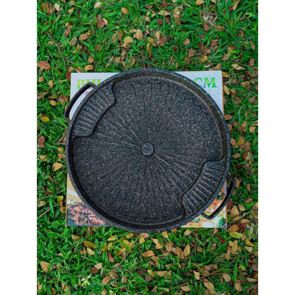 BULGOGI PAN TANPA TUTUP KACA - Bulgogi Pan 32cm Grill Marble Panggangan BBQ - Grill Pan 32 cm