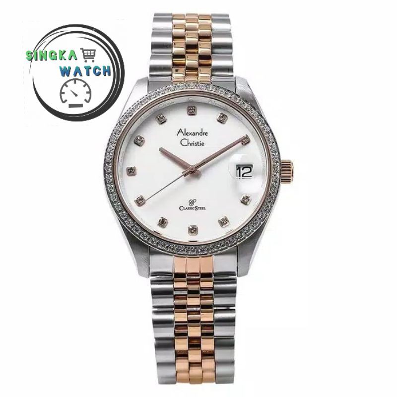 JAM TANGAN COWOK ALEXANDRECHRISTIE AC ORIGINAL SERI 5008MD SILVER