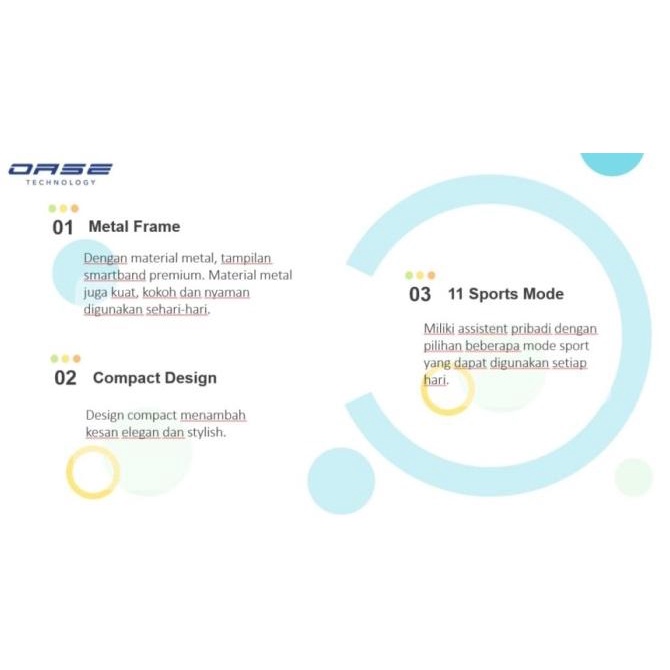 Oase Smartband Zea Ow-B1 Sport Mode Garansi Resmi (Best Seller)