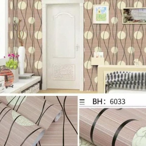 Wallpaper Dinding / Wallpaper Sticker POLKADOT COKLAT