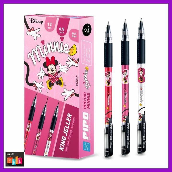 

Silutala- Pipo Disney Ppg100 Minnie Mouse Set Ballpoint Gel 12 Pcs Tinta Hitam -Ori.