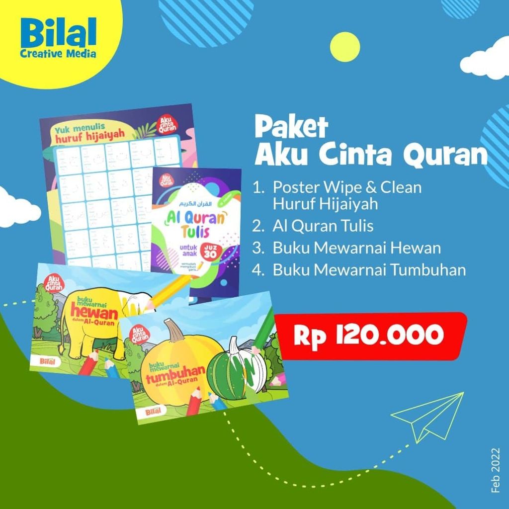 BILAL// Paket Aku Cinta Qur'an by Majalah Bilal / buku edukasi anak