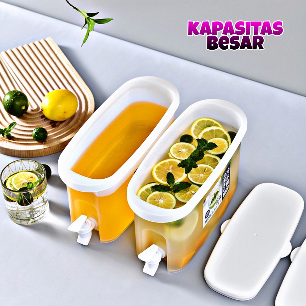 PROMO (BISA COD) Dispenser Jus Plastik Mini 3.5 Liter / Galon Air Kecil / Ketel Minuman Dingin / Keran Dispenser / Bucket Mini Juice / Water Tank Portable / Dispenser Kulkas