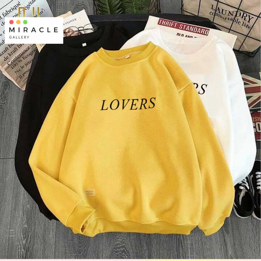 Sweater Oblong Crewneck Couple / Baju Pasangan LOVERS COUPLE Bahan Fleece Premium