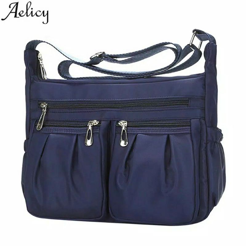 2.2 COD SALE - TAS SELEMPANG KOREAN WANITA RESLETING TIGA WARNA HITAM, MERAH, MAROON, NAVY UKURAN BESAR