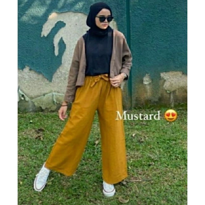 CELANA KULOT LINEN WANITA RAMI CRINKCEL IMPORT