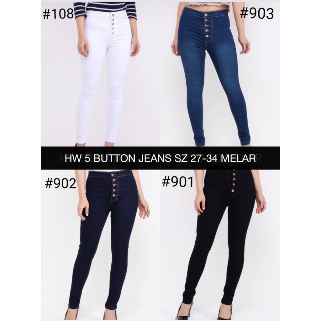 CELANA JEANS WANITA HW 5 BUTTON JEANS