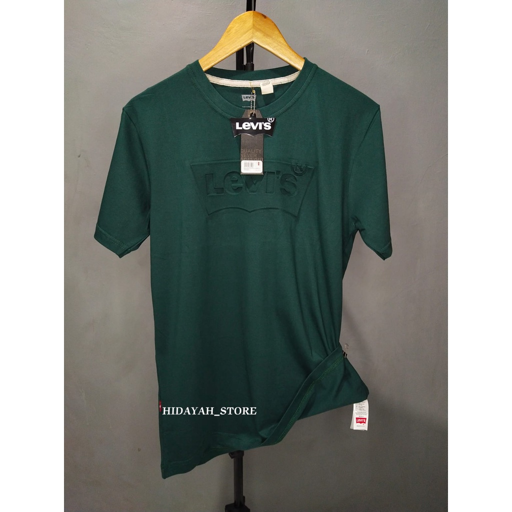 BAJU KAOS PRIA SHIRT LEVIS EMBOS PREMIUM LENGAN PENDEK M L XL warna nevy