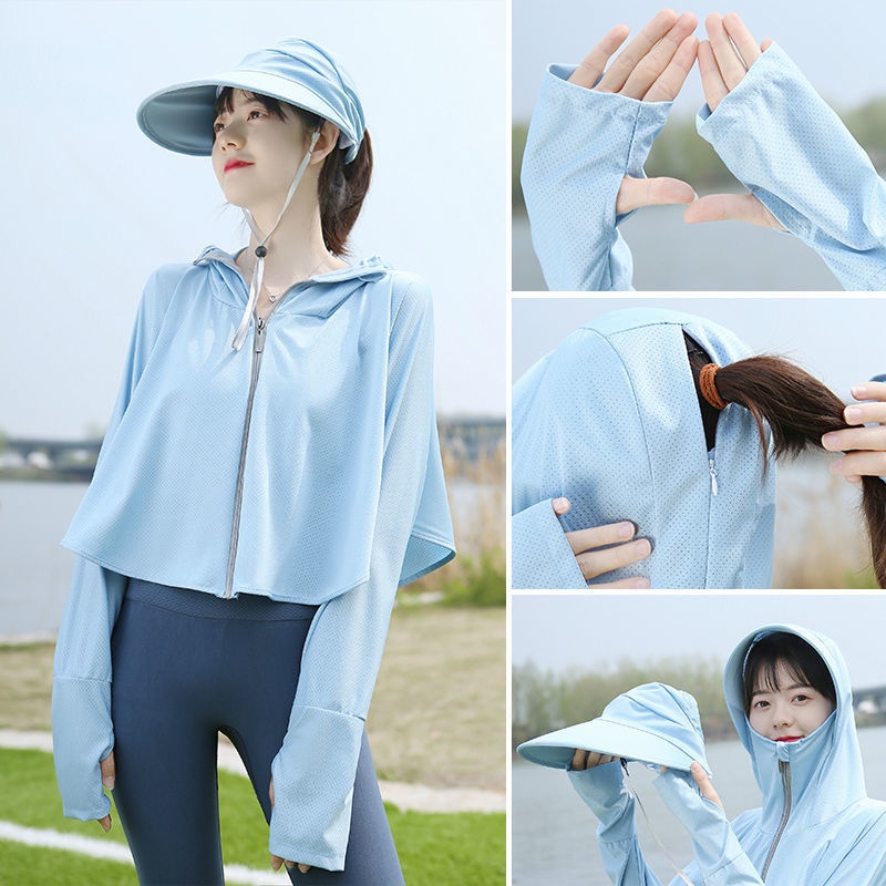 Anti UV Wanita Jacket Anti Matahari Parasut Outdoor 2299 (L/XL)-4