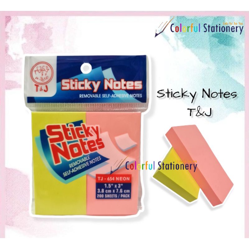 

Post It T&J Memo/Sticky Notes/Notes TJ-654 NEON