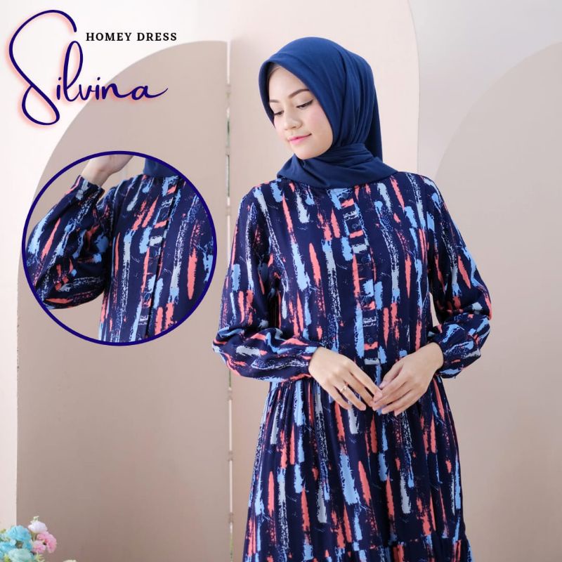 New - Homey Dress Salur Gamis Dewasa Murah Jumbo Bahan Katun Rayon Premium Nyaman Dipakai | Bisa Cod