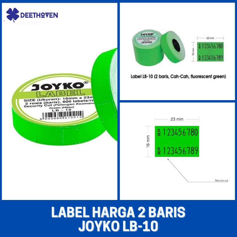

Label Harga 2 Baris Joyko LB-10 (hijau)