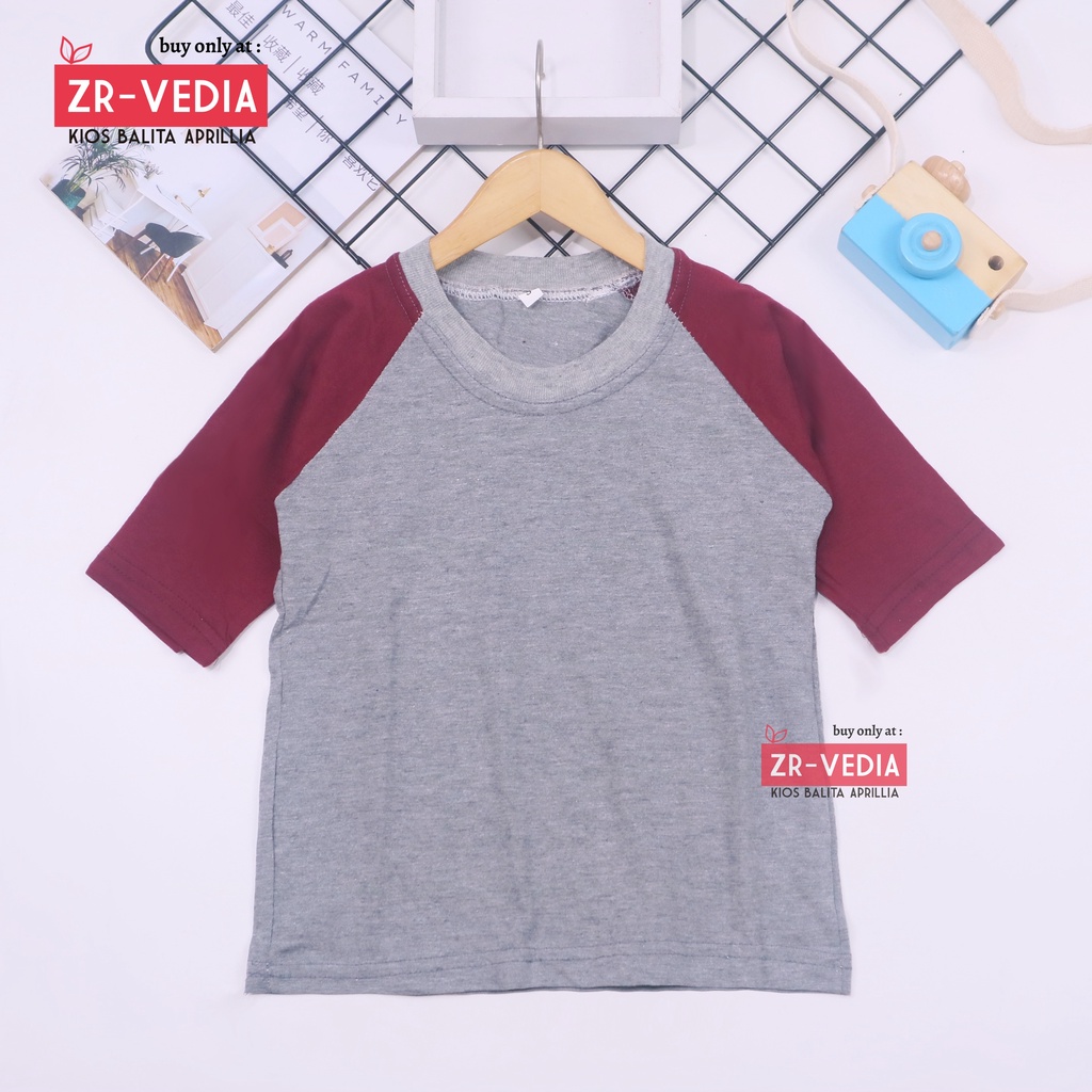 Kaos Reglan POLOS uk 4-5 Tahun / Baju Kaos Murah Adem Atasan Lengan Panjang Laki Perempuan Kiosbalitaaprillia