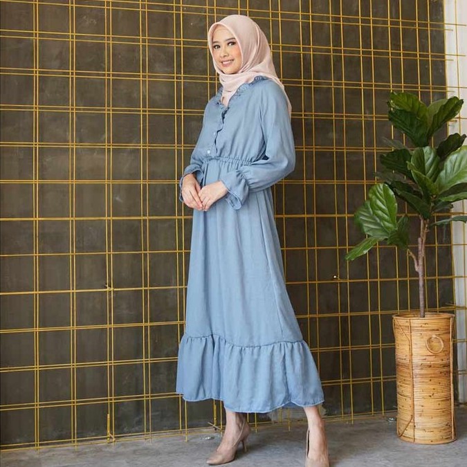 Marshella Crinkle Dress - Pakaian Muslim Wanita Gamis Premium