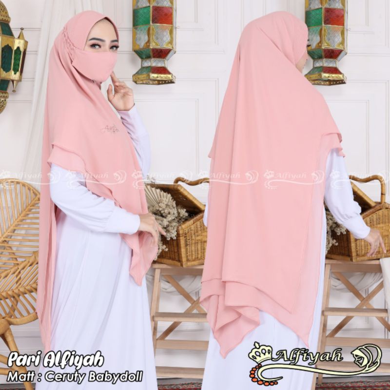 HIJAB KHIMAR CERUTY BEBYDOLL UKURAN JUMBO / JILBAB BEBYDOLL ARMANI / KERUDUNG KHINAR KHADIJAH PARI J