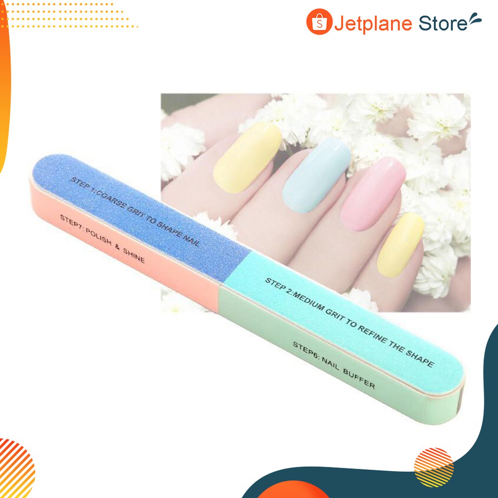 Nail Buffer 7 Sisi Manicure Buffer 7 Step Pengkilap Kuku Kikir Asah Kuku Nail Shinner Glass File