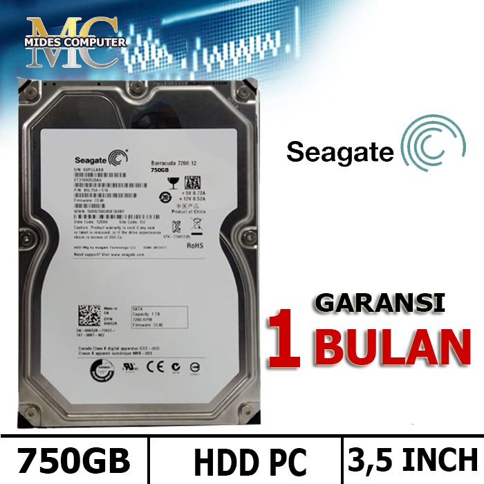 Harddisk Hardisk HDD Internal PC 750GB SATA SEAGATE TEBAL