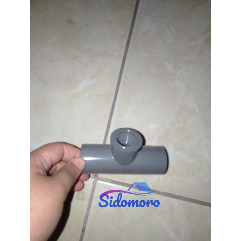 Sambungan Pralon T feat 3/4 ke 1/2  atau sambungan tee drat