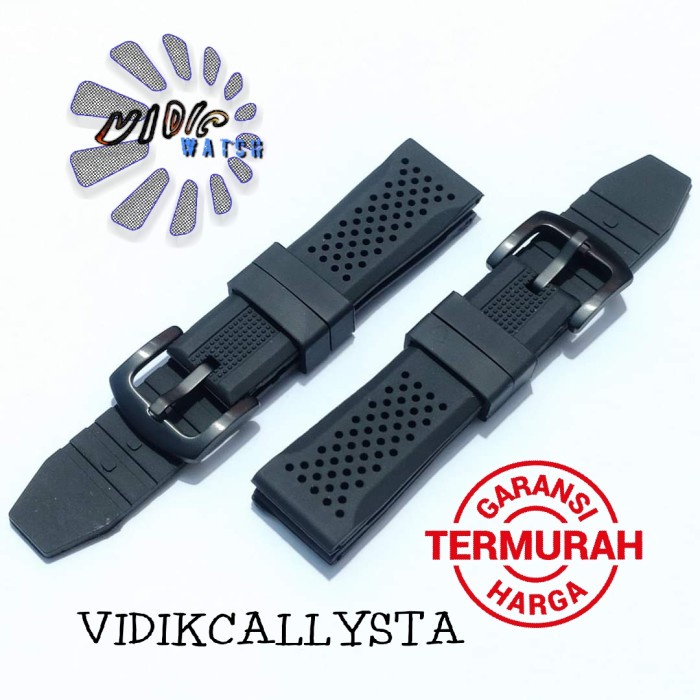 Tali Karet Jam Tangan 22mm Rubber Strap watch Texas Black Edition 22