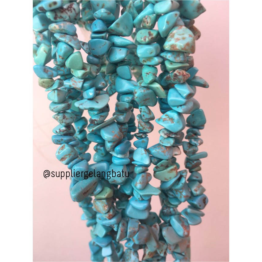 kerikil Batu alam blue turquoise pirus biru 1cm phyrus howlite craft aksesoris supplier bahan grosir