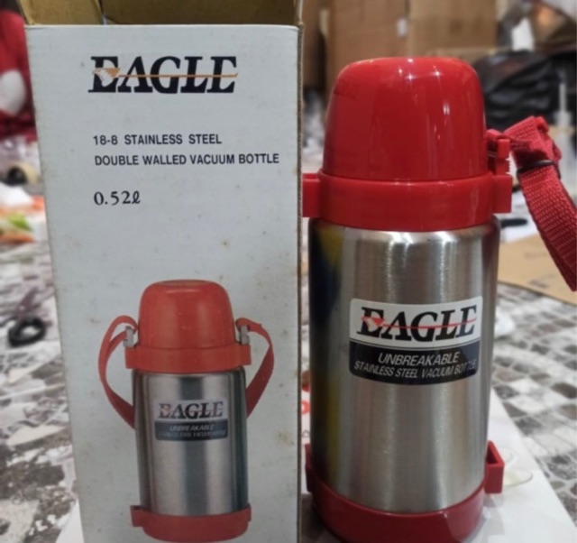 Thermos Air Stainless, Botol Vacuum, Botol Minum, Themos air panas dan dingin 1 harian Eagle JWP-500