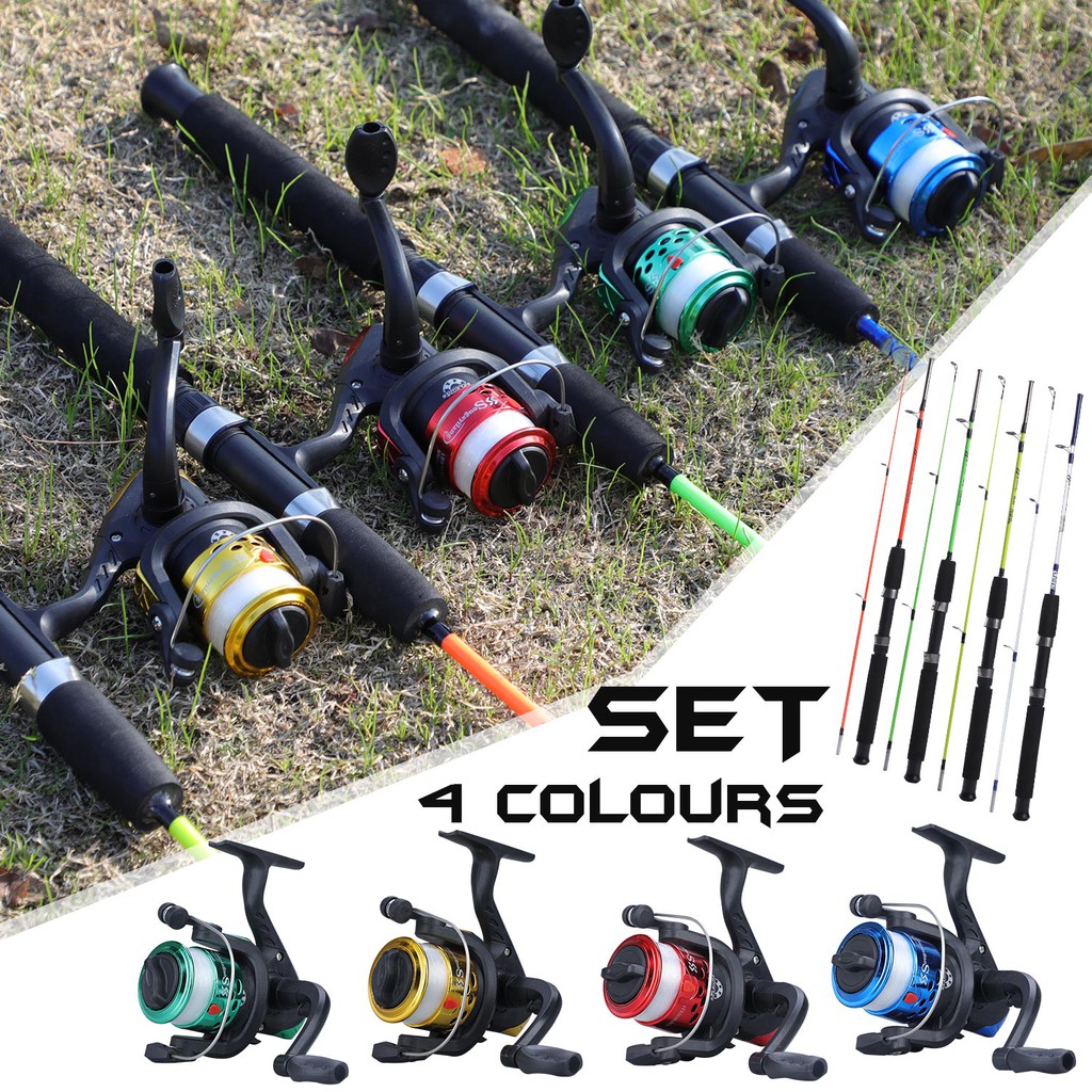 Sougayilang 2 Bagian 1.2m/1.8m ABS Resin Fishing Rod Set 4 Warna Memancing Combo