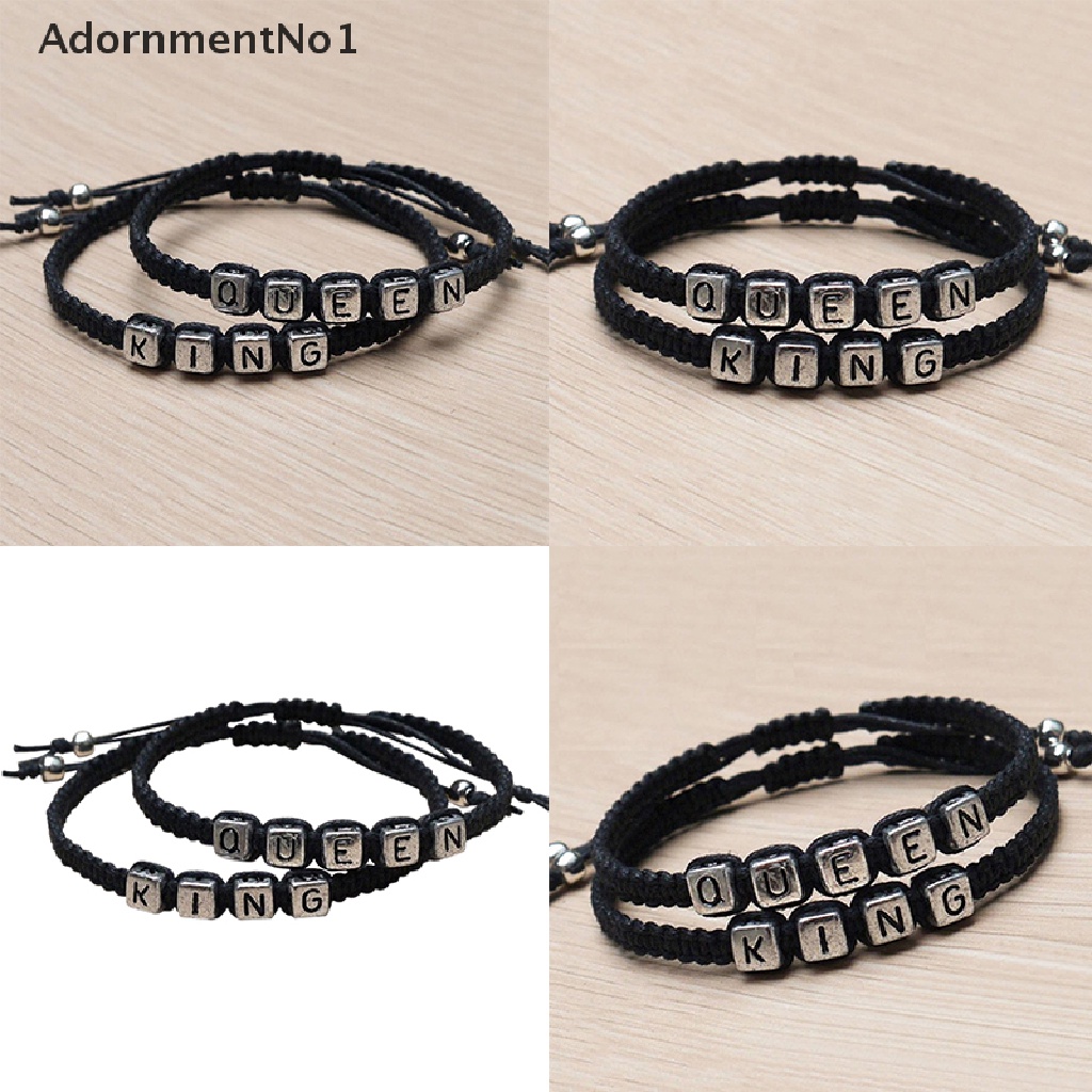 (AdornmentNo1) Gelang Pasangan / Pria / Wanita Desain King / Queen Handmade Untuk Hadiah Pernikahan