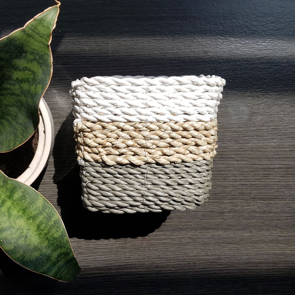 Keranjang Pot Anyaman / Keranjang Aesthetic / Cover Pot (SATUAN)
