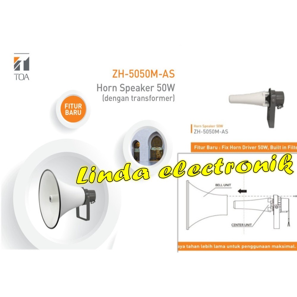 Speaker TOA ZH5050 M 50watt zh 5050m zh5050m Trafo matching original