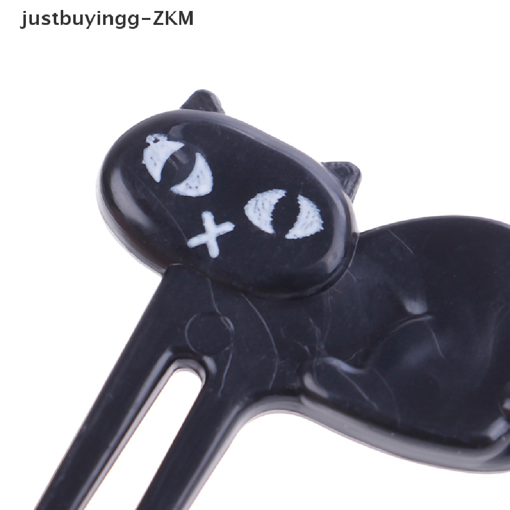 [justbuyingg] 6Pcs black cat fruit fork cute toothpick gadgets kitten dessert decoration fork [zkm]