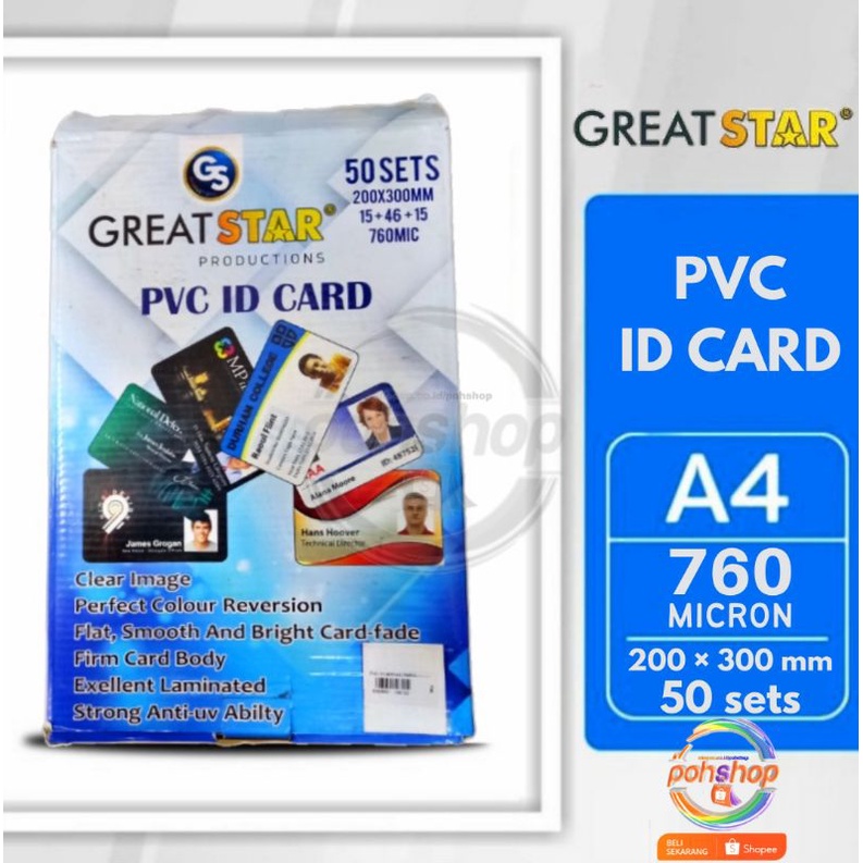 

Great Star PVC ID Card 760 Micron | 50 Sets