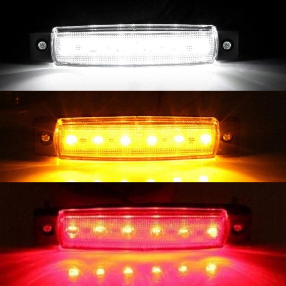 lampu- lampu led 6 smd 12 volt mobil motor / lampu bak truk / mobil box - merah -lampu.