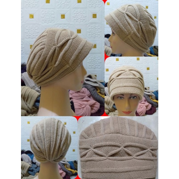 ciput rajut kupluk ibu ibu turban nenek kebel (premium)